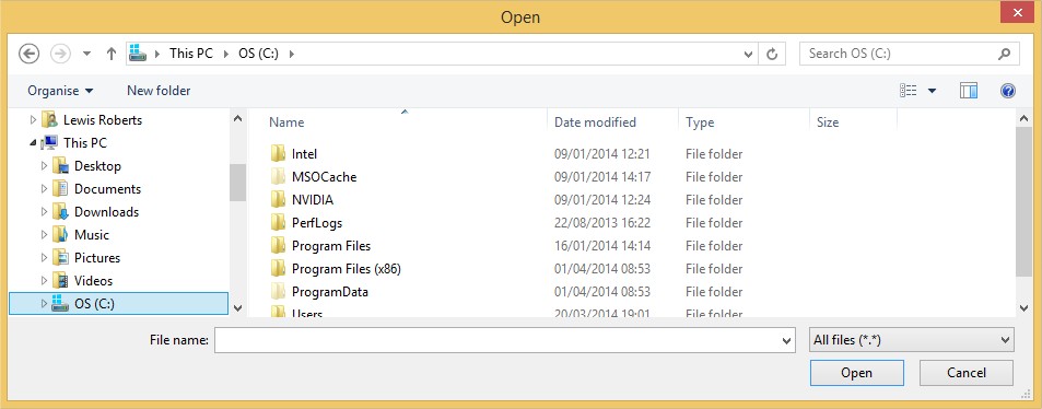 Open Dialog